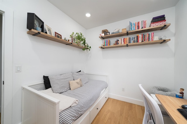 109 Poplar St Unit 1, Jersey City, NJ 07307 - bedroom with light wood-type flooring, recessed lighting, and baseboards