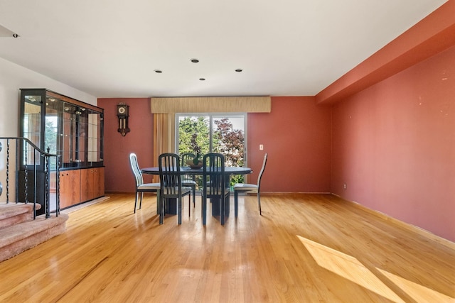 22 W 34th St Unit G, Bayonne, NJ 07002 - dining room with stairs, light wood-style flooring, and recessed lighting