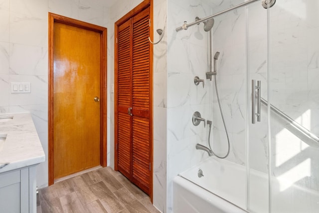 22 W 34th St Unit G, Bayonne, NJ 07002 - full bath with a closet, vanity, and enclosed tub / shower combo
