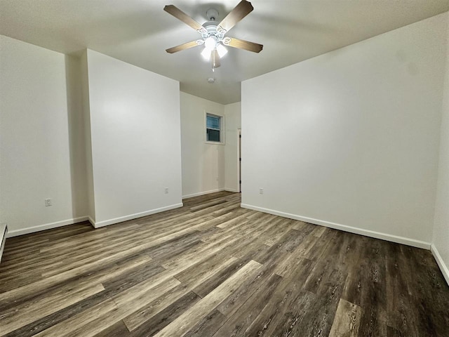 549 Pavonia Ave Unit 1 & 2, Jersey City, NJ 07306 - empty room with wood finished floors, ceiling fan, and baseboards