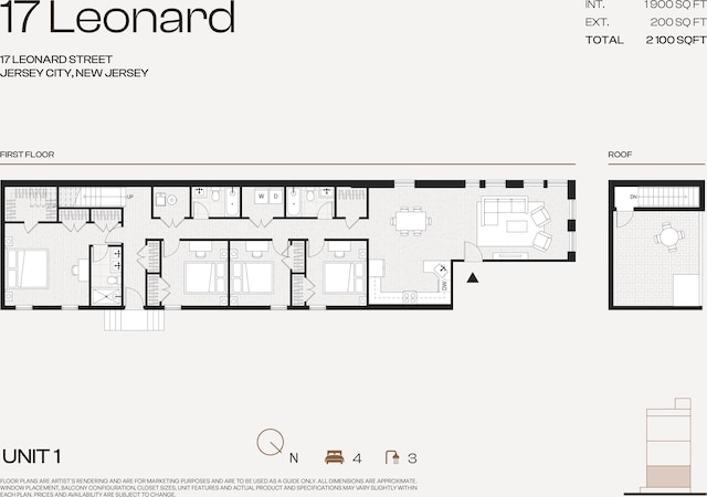 17 Leonard St Unit 1, Jersey City, NJ 07307 - home floor plan