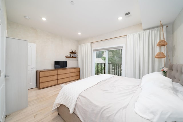 549 Palisade Ave Unit 2, Jersey City, NJ 07307 - bedroom with access to outside, light wood-type flooring, and recessed lighting