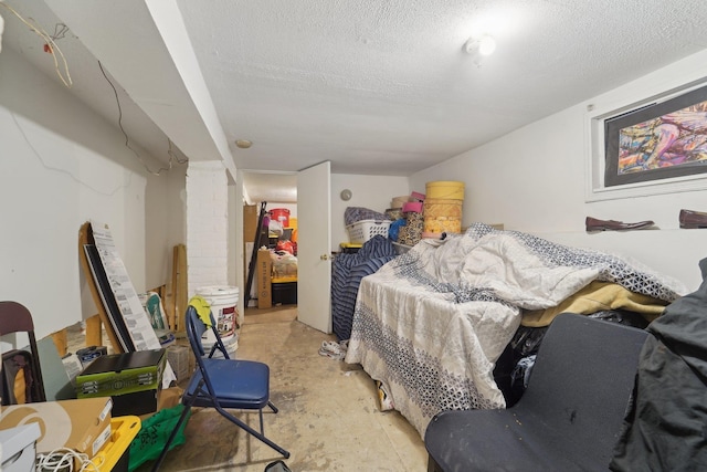 bedroom with a textured ceiling