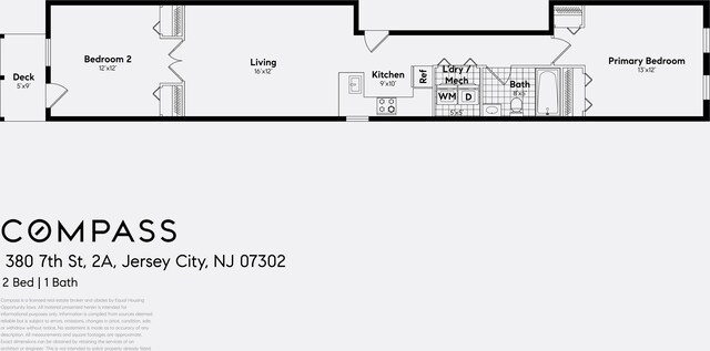 380 7th St Unit 2A, Jersey City, NJ 07302 - view of floor plan / room layout