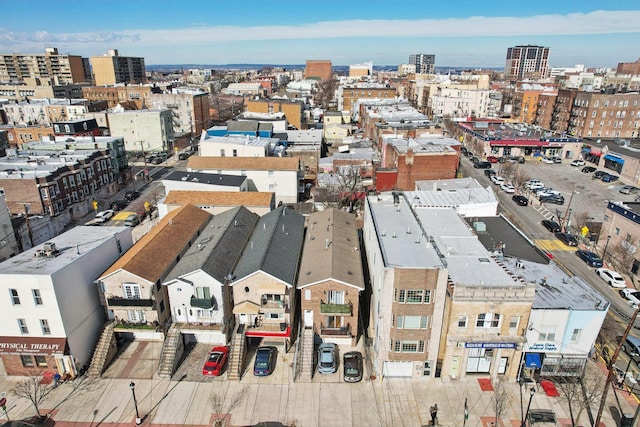 aerial view with a city view