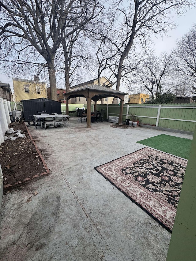 view of patio with a gazebo