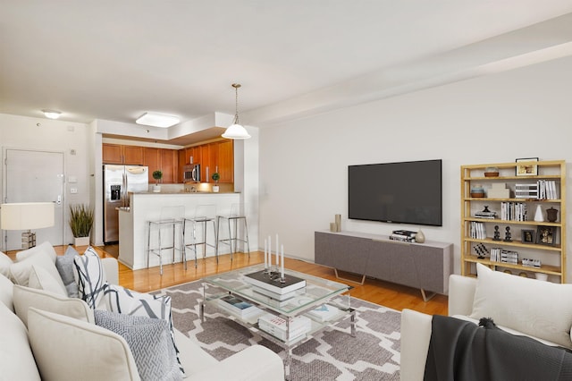 living room with light wood-style flooring