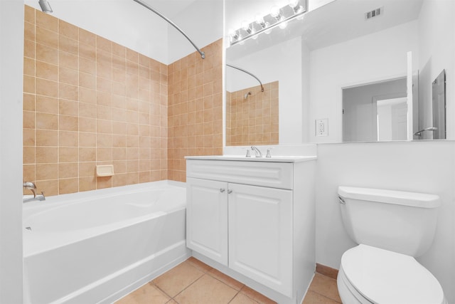 1300 Grand St Unit 521, Hoboken, NJ 07030 - bathroom with tile patterned floors, shower / bathtub combination, toilet, and vanity