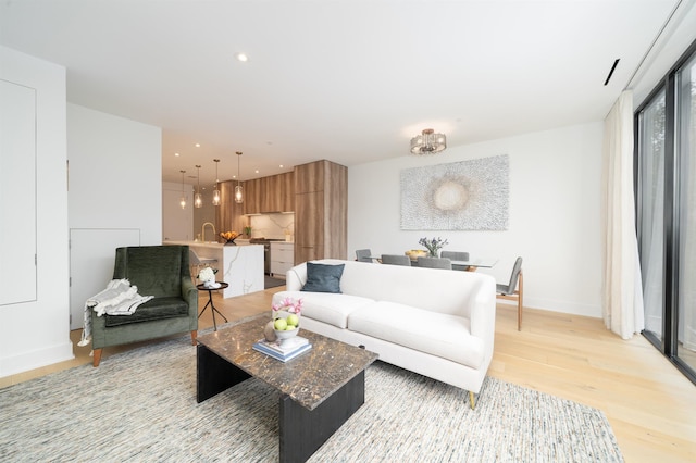 48 Coles St Unit 2, Jersey City, NJ 07302 - living area featuring light wood-type flooring, recessed lighting, and baseboards