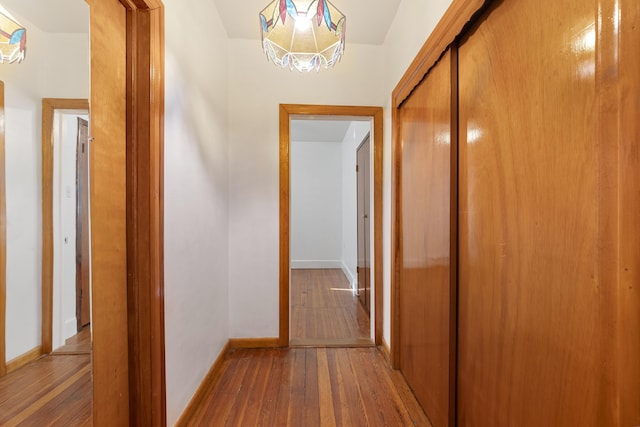 hallway featuring hardwood / wood-style floors