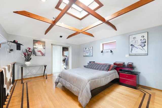 bedroom featuring light hardwood / wood-style floors