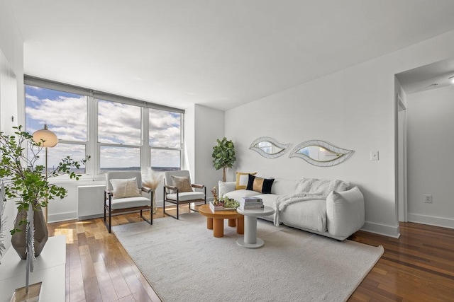 88 Morgan St Unit 4306, Jersey City, NJ 07302 - living area with hardwood / wood-style flooring and baseboards