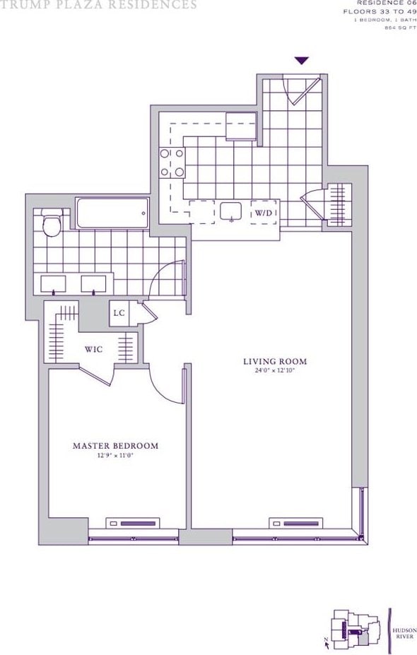 88 Morgan St Unit 4306, Jersey City, NJ 07302 - room layout