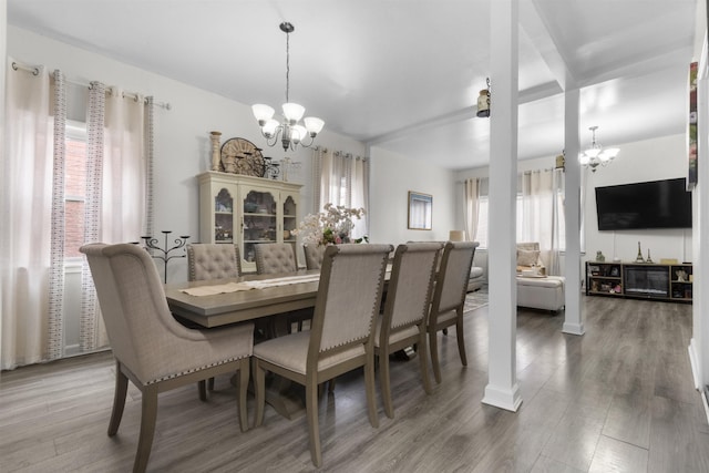 4319 Cottage Ave, North Bergen, NJ 07047 - dining area featuring a chandelier and wood finished floors