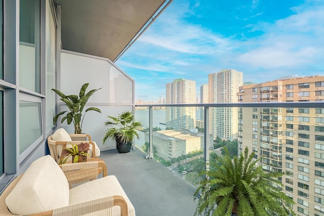 balcony featuring a view of city