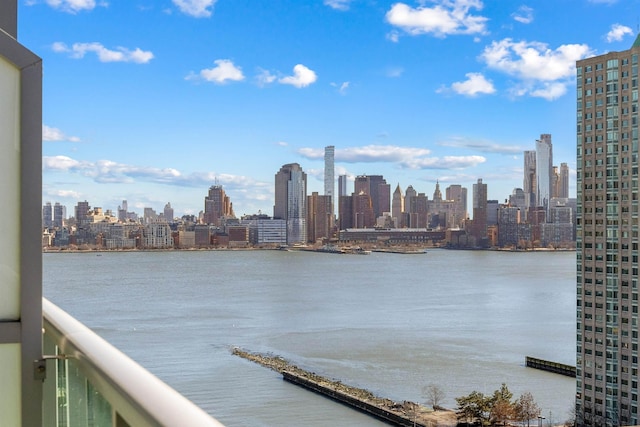 property view of water featuring a city view