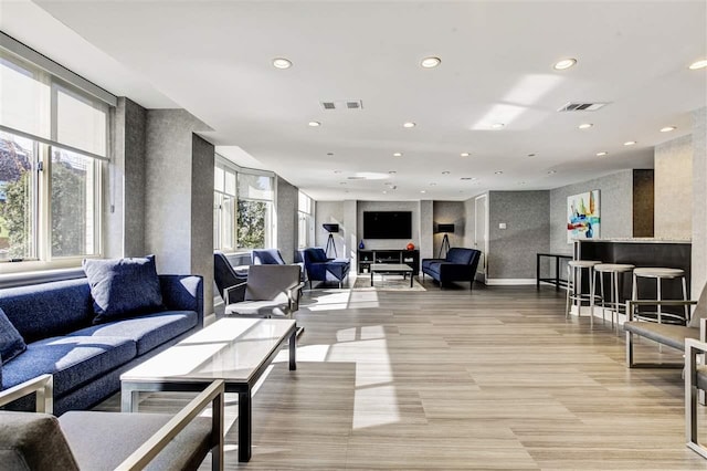 community lobby with visible vents