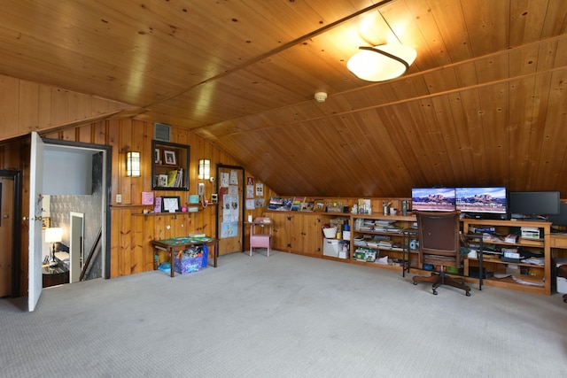87 Stony Ridge Dr, Hillsdale, NJ 07642 - interior space with vaulted ceiling, wooden walls, and wood ceiling