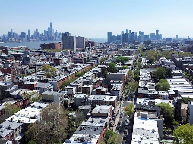 drone / aerial view featuring a city view