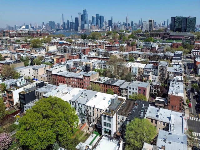 bird's eye view with a view of city