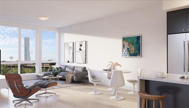 202 Merseles St Unit 504, Jersey City, NJ 07302 - living area with light wood finished floors