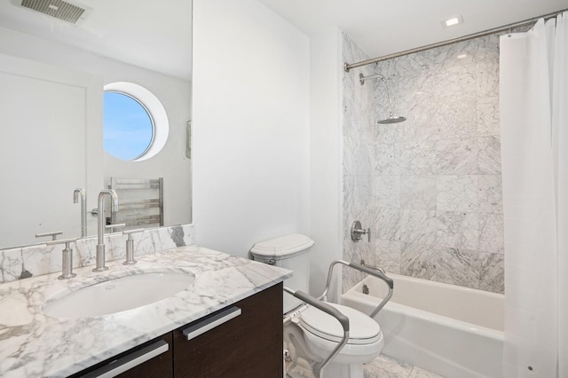 8100 River Rd Unit 1101, North Bergen, NJ 07047 - bathroom with shower / bath combo with shower curtain, toilet, visible vents, and vanity