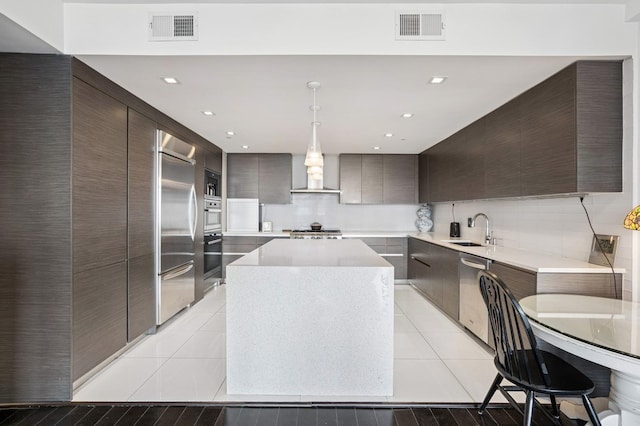 8100 River Rd Unit 1101, North Bergen, NJ 07047 - kitchen featuring built in appliances, visible vents, and modern cabinets