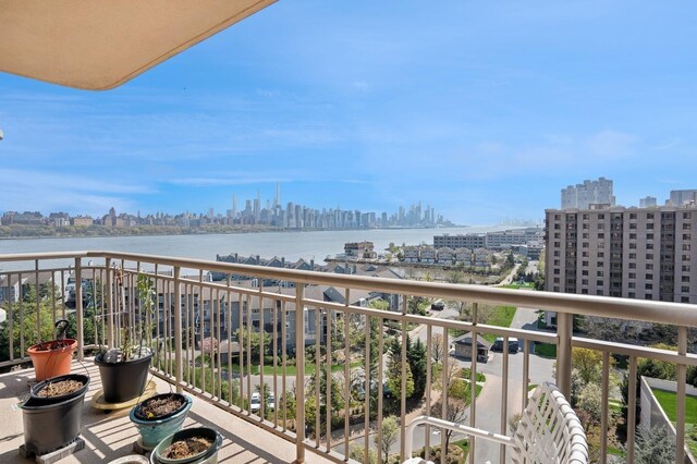 8100 River Rd Unit 1101, North Bergen, NJ 07047 - balcony with a water view and a view of city