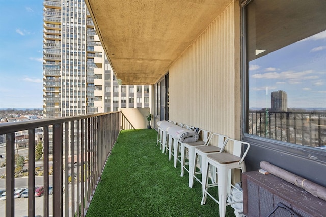 balcony with a city view