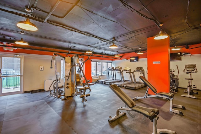 500 Central Ave Unit 1713, Union City, NJ 07087 - workout area featuring baseboards