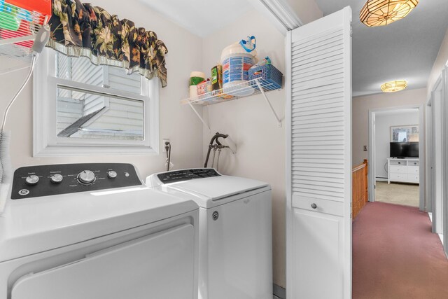 27 E 34th St, Bayonne, NJ 07002 - washroom with washer and clothes dryer, plenty of natural light, and carpet floors