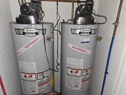 utility room featuring gas water heater