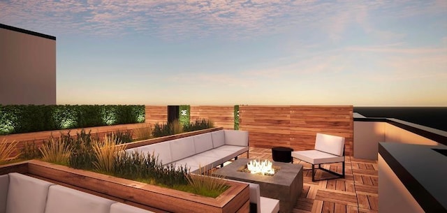 160 Brunswick St Unit 304, Jersey City, NJ 07302 - view of patio / terrace featuring an outdoor living space with a fire pit