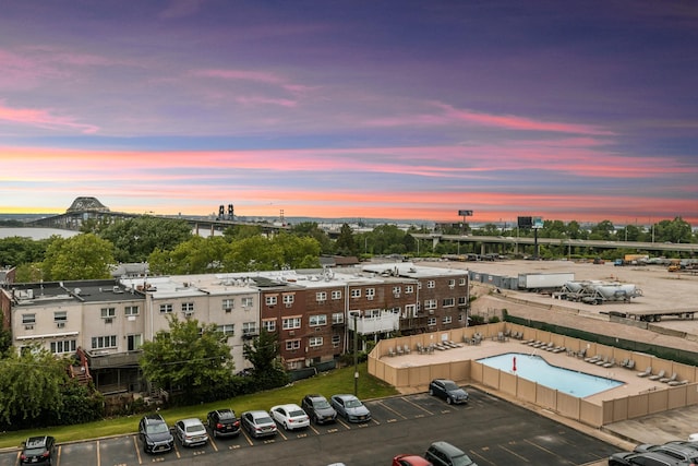 1225 Kennedy Blvd Unit 5A, Bayonne, NJ 07002 - drone / aerial view of a pool area and a notable bridge