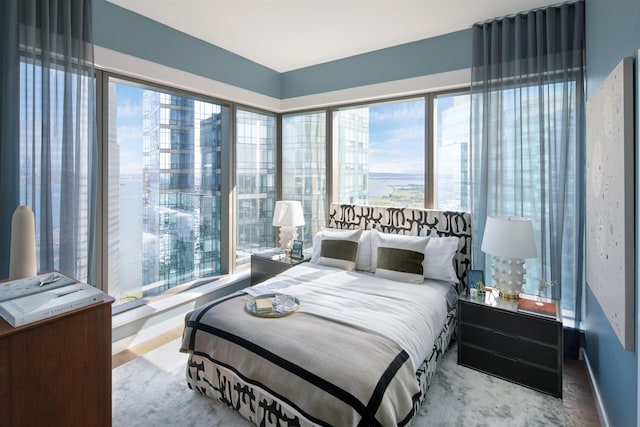 bedroom featuring light hardwood / wood-style flooring