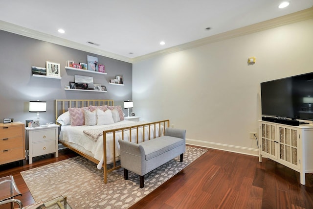 20 Avenue At Port Imperial Unit 217, West New York, NJ 07093 - bedroom featuring crown molding, wood finished floors, and recessed lighting