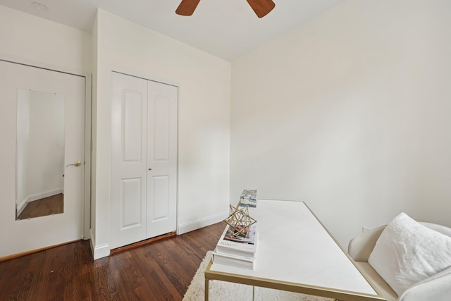 48 W Hamilton Pl Unit 5, Jersey City, NJ 07302 - home office featuring a ceiling fan and wood finished floors