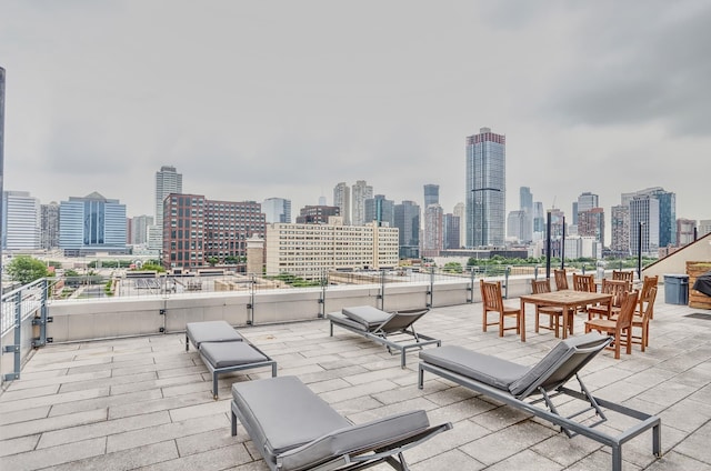 25 Mcwilliams Pl Unit 402, Jersey City, NJ 07302 - view of patio featuring a view of skyline