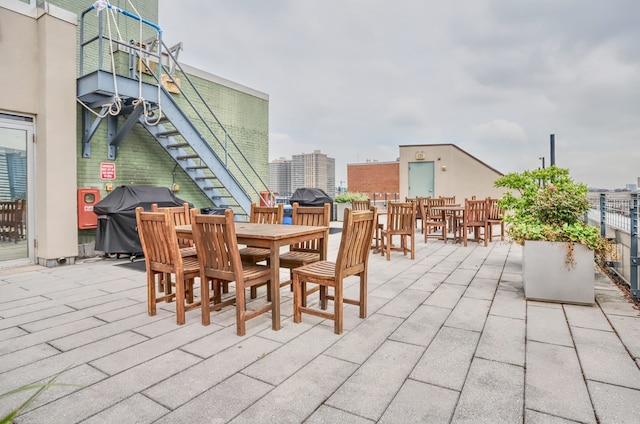 25 Mcwilliams Pl Unit 402, Jersey City, NJ 07302 - view of patio / terrace featuring area for grilling and outdoor dining area