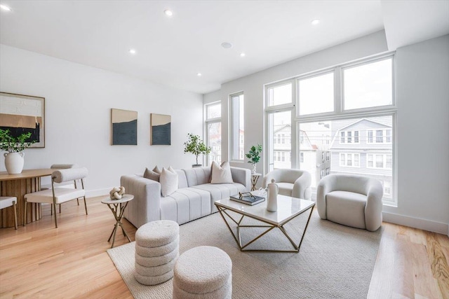 91 Pearsall Ave Unit 2, Jersey City, NJ 07305 - living area featuring recessed lighting, baseboards, and light wood-type flooring