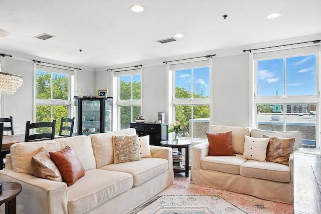 812 Grand St Unit 510, Hoboken, NJ 07030 - living room with recessed lighting and crown molding