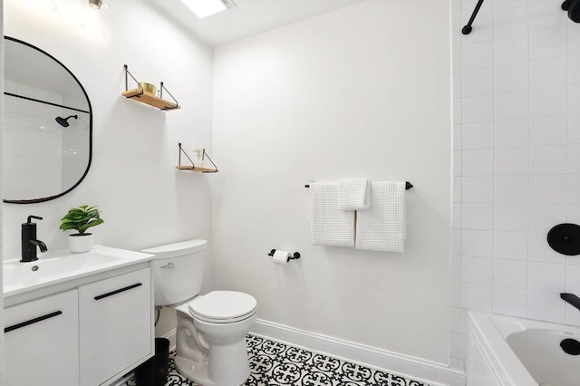 812 Grand St Unit 510, Hoboken, NJ 07030 - full bath featuring vanity, tile patterned flooring, and shower / tub combination