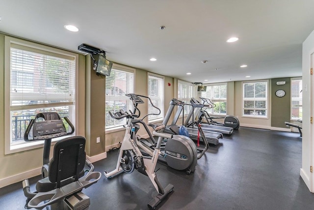 812 Grand St Unit 510, Hoboken, NJ 07030 - exercise room with recessed lighting