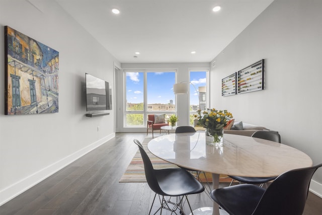 380 Newark Ave Unit 504, Jersey City, NJ 07302 - dining room with wood finished floors and recessed lighting