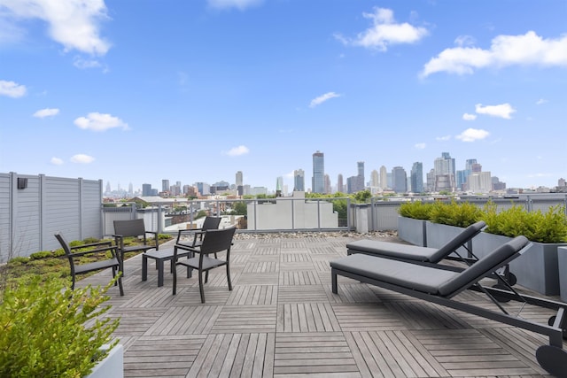 380 Newark Ave Unit 504, Jersey City, NJ 07302 - view of patio / terrace featuring a view of skyline