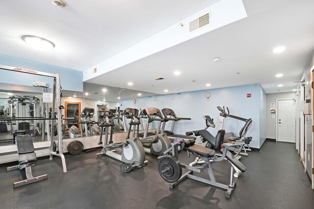 610 Newark St Unit 4A, Hoboken, NJ 07030 - workout area featuring recessed lighting