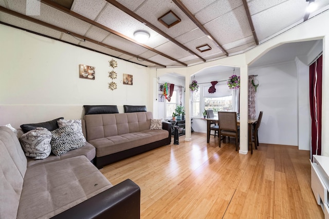 living room with light wood-type flooring