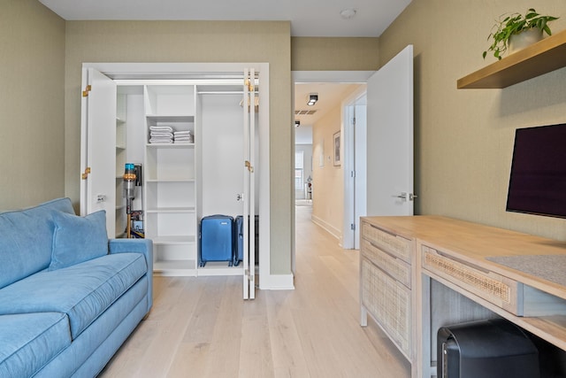 living room featuring light hardwood / wood-style floors