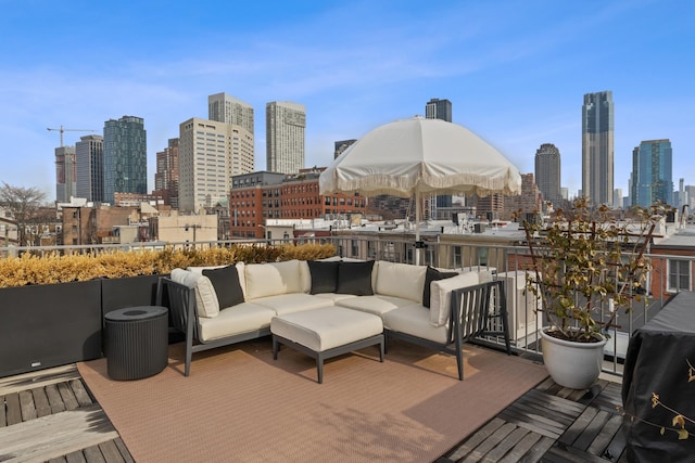 view of patio featuring an outdoor living space