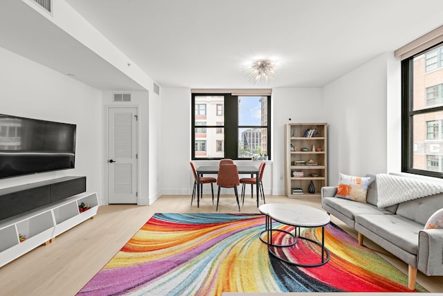 10 Provost St Unit 416, Jersey City, NJ 07302 - living room with wood finished floors and baseboards